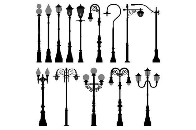 Lamp posts vary in styles and designs