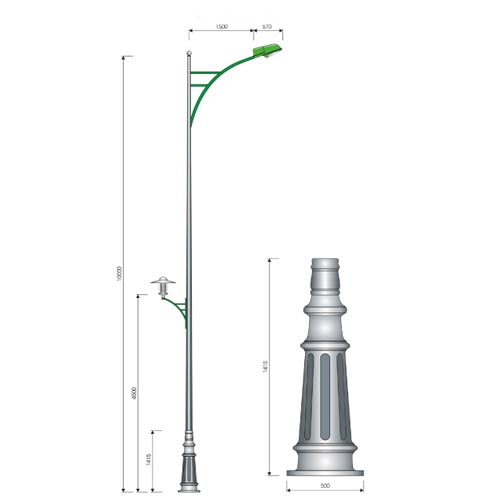 High Quality 10m Height Street Light, Modern Urban Lamp Post