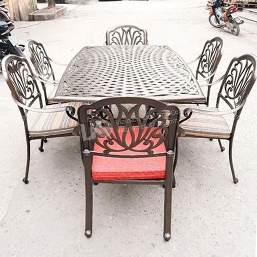 Cast Aluminum Patio Dining Set With Arm, What Paint To Use On Cast Aluminum Patio Furniture