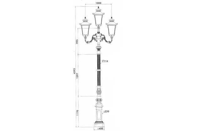 Light Post 4.5m height use for garden decoration