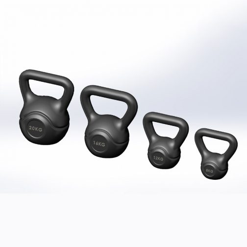 Kettlebell with straight handles mass production