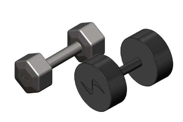 What does a store dumbbell look like