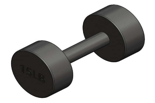 Round fixed weight dumbbell