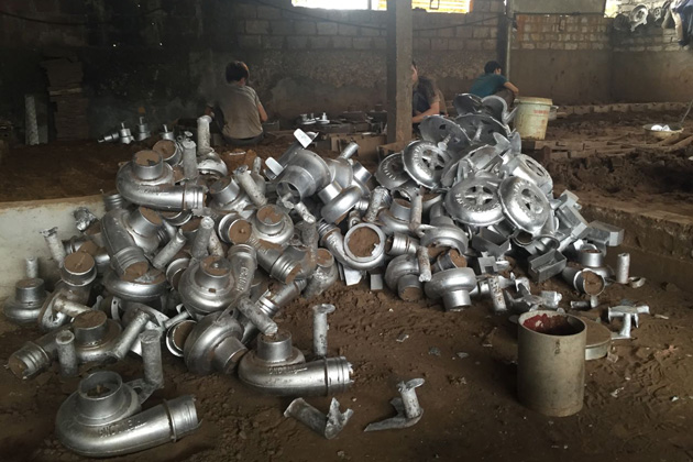 Pump housing casting by green sand