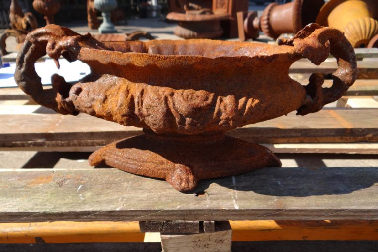 Beauty of cast iron patina urn planter
