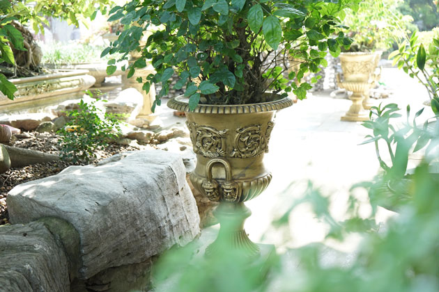 Metal planters would be the warm welcome to spring