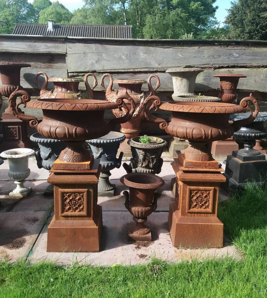 vintage cast iron urn planters